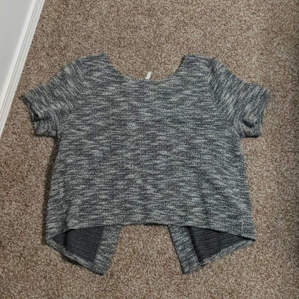 Cropped open back sweater